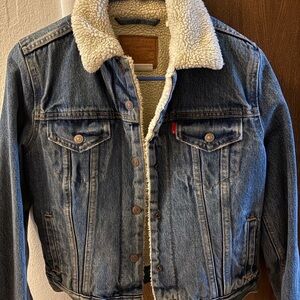 Levi's Cream Sherpa Lined Jacket